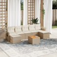 thumbnail image 1 of vidaXL Ensemble de Canapé de Jardin 8 Pcs avec Coussins en Poly Rotin Beige, 1 of 5