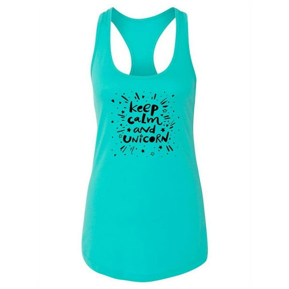 Keep Calm And Unicorn Racerback Tank Women -Image by Shutterstock, Female x-Small