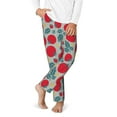 thumbnail image 2 of Wukai Tomato Print Teenagers' Pajama Pant Sleep Pajama Lounge Pant PJ Bottoms with Pockets and Button Fly(Available in Big & Tall)-Small, 2 of 6