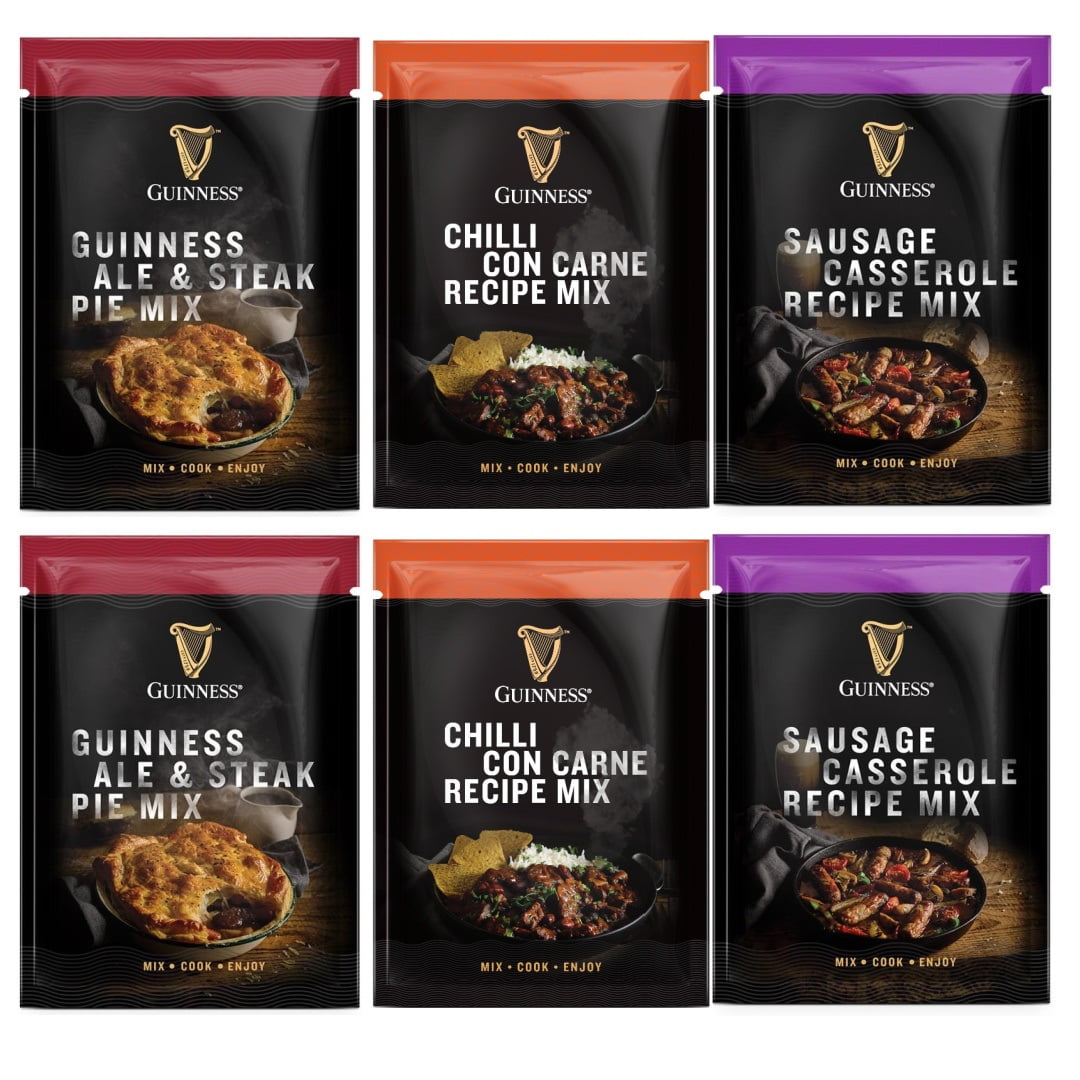 Bundle of 6 Guinness Ale & Steak Pie Mix 40g x 2 Guinness Chilli Con