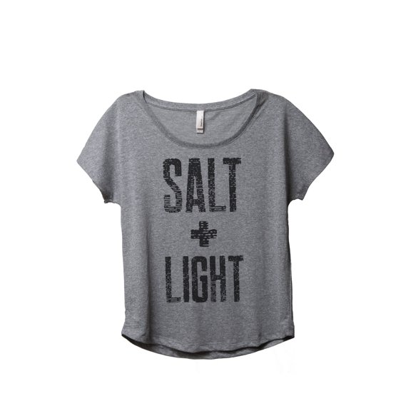 Thread Tank Salt And Light Women's Relaxed Slouchy Dolman T-Shirt Tee Heather Grey Small