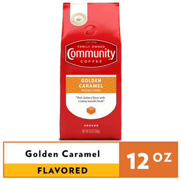 Community Coffee Golden Caramel Medium Roast Ground 12 oz Gable Top