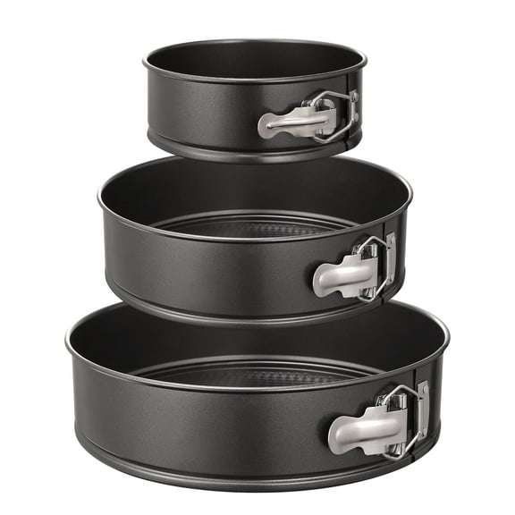 Bakeware Springform Baking Pan, 9, 10, 11 Inch Round Nonstick Cheesecake Pan Set Removable Bottom/Leakproof Cake Pan Black