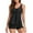 Black, variant on Sngxgn Women's Cut High Waisted Bikini Ribbed V Neck Two Pieces Swimsuit(Black,XL)