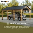 thumbnail image 5 of Sunjoy Carport 11 ft. x 20 ft. Wood Gazebo Heavy Duty Garage, Cedar Framed Gazebo Car Shelter with Metal Roof and Movable Ceiling Hook, 5 of 11