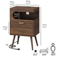 thumbnail image 2 of Mesita de noche moderna Nightstand Veegle con cajón de almacenamiento, 2 of 9
