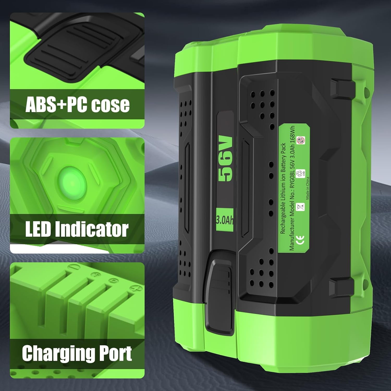 Replacement for EGO 56V Battery 3.0Ah Compatible with EGO 56 Volt Battery Power+ Tools STA1500 ST1502LB CS1604 LB4800 LB6504 LB5804 HT2400