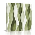 thumbnail image 2 of Canvas Wall Art Sage Green Ripple Canvas Art Print Abstract Gradient Pictures Wall Decor for Living Room Bedroom Artwork Decorations Stretched Framed Ready to Hang 8"x8", 2 of 9