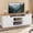White, variant on Uforic Farmhouse TV Stand for 75/80 Inch TV, Rustic Entertainment Center with Power Outlet, Storage Drawers, TV Console for Living Room, Gray