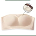 thumbnail image 5 of Women Strapless Mesh Bandeau Bra, Solid Lightweight Tube Top, Comfort Breathable Daily Underwear Rose Gold-AA M(M), 5 of 6