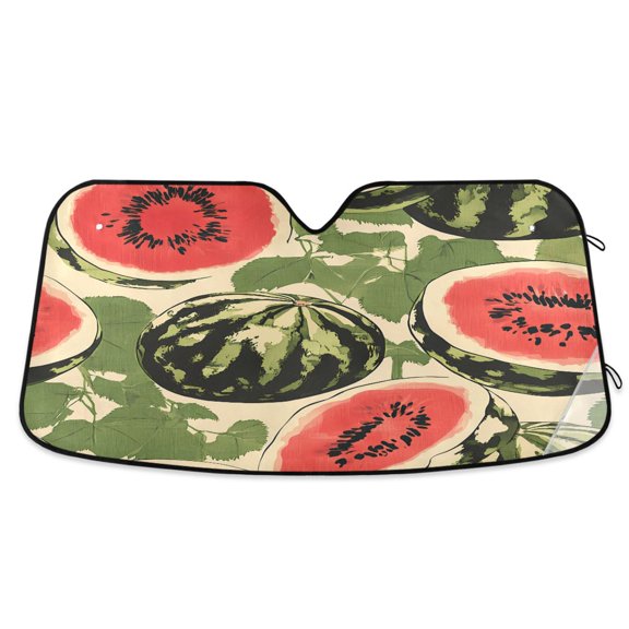 Vintage Watermelon Car Windshield Sun Shade Foldable Car Front Window Visor Heat and UV Protection 53x23.5