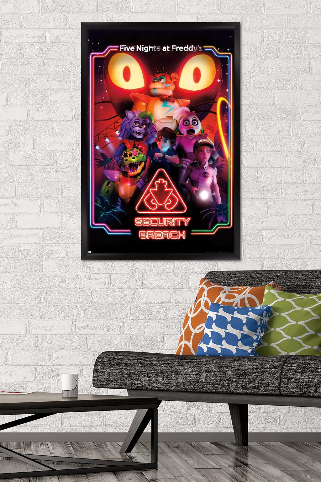 Five Nights at Freddy's: Security Breach - Key Art Wall Poster, 22.375" x 34" Framed