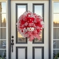 thumbnail image 4 of YOHAVEN Front Door Christmas Wreath 18 Inch Artificial Flower Linen Bow Decoration for Home Outdoor Indoor, Elegant Holiday Door Hanging, Christmas Wall Centerpiece, Seasonal Festive Decor, 4 of 8