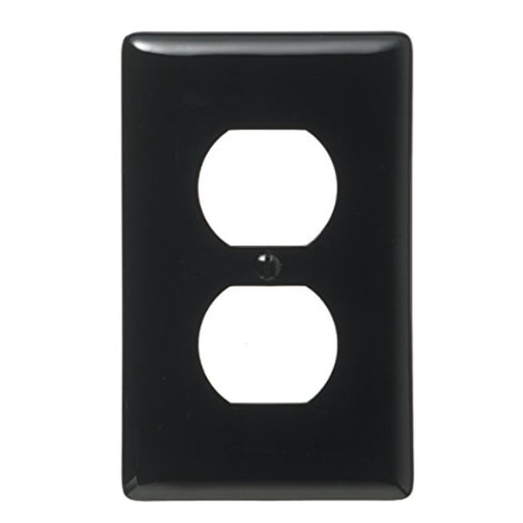 Bryant Electric NP8BK 1-Gang 1-Duplex Nylon Wallplate, Black