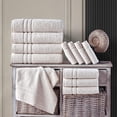 thumbnail image 4 of Hawmam Linen Towel Set - 100% Turkish Cotton, Quick Dry, Plush, Soft, Absorbent Bath Towel Set - 4-Pack, Sea Salt, 600 GSM, Large, Low Lint, Luxury Hotel Quality 27' x 57' for Bathroom, Spa, Gym, Dorm, 4 of 8