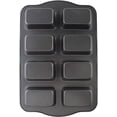 thumbnail image 2 of Mini molde para pan, molde para muffins antiadherente de 8 cavidades, utensilios para hornear brownie de acero al carbono para hornear en horno -negro No manchado con mini tostadas, 2 of 5