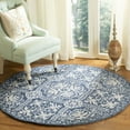 thumbnail image 2 of SAFAVIEH Micro-Loop Lagrange Floral Wool Area Rug, Blue/Ivory, 5' x 5' Round, 2 of 7