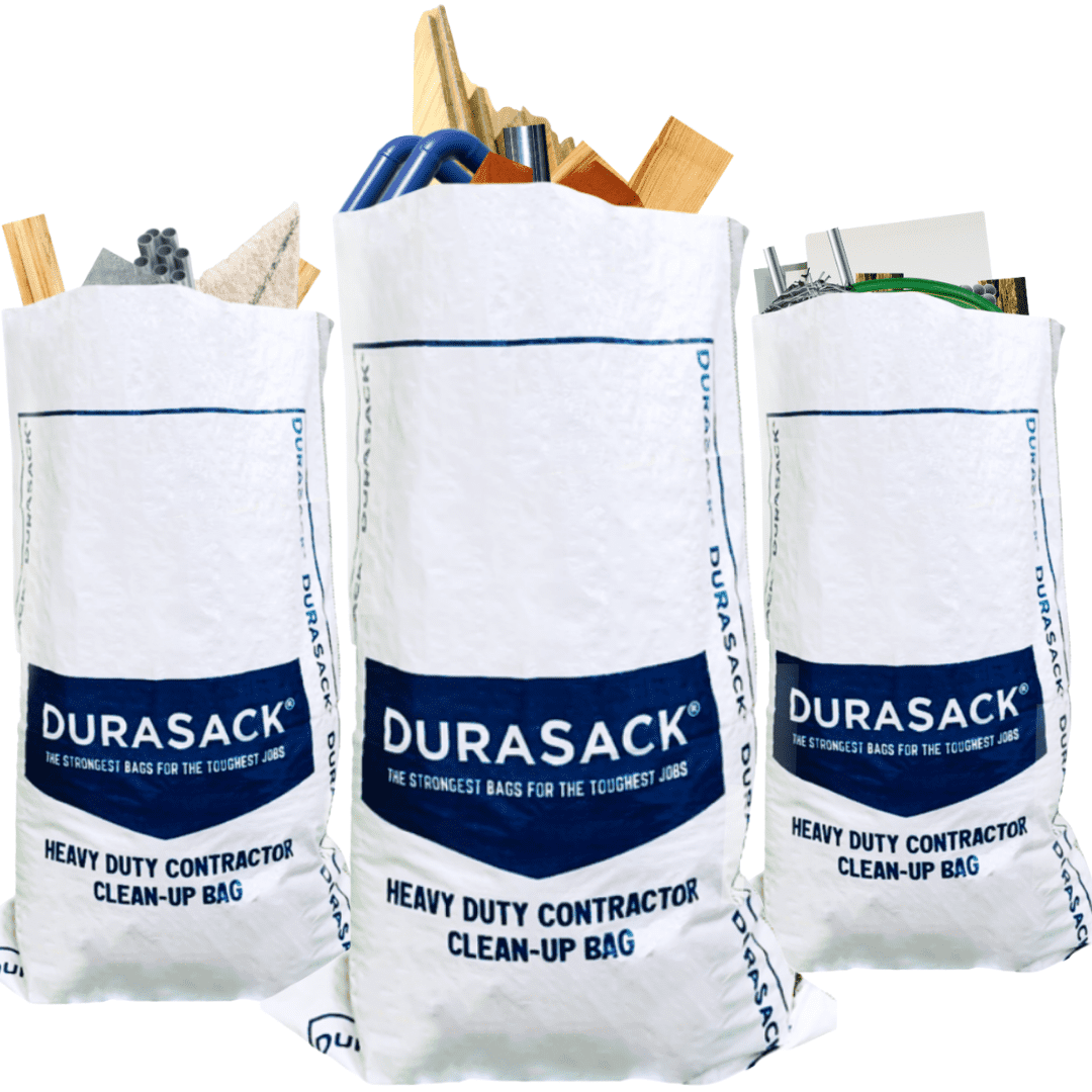 DURASACK Heavy Duty Contractor CleanUp Bag, 40Gallon Reusable White