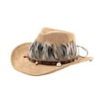 thumbnail image 4 of segolike Western Cowboy Hat Comfortable Sun Protection Hat for Gift Travel Roles Play Camel, 4 of 9