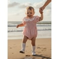 thumbnail image 5 of Cenuakty Toddler 0-18M Girls Romper, Short Sleeve Doll Collar Plaid Flower Infant Bodysuit Summer Clothes, 5 of 9