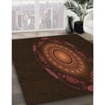 thumbnail image 3 of Ahgly Company Machine Washable Indoor Round Transitional Red Brown Area Rugs, 7' Round, 3 of 7
