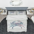 thumbnail image 3 of Designart 'Pink Crab Ocean Life' Coastal Duvet Cover Set, 3 of 4