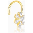 thumbnail image 4 of Gold Floral Elegance Diamond Nose Pin, 4 of 8
