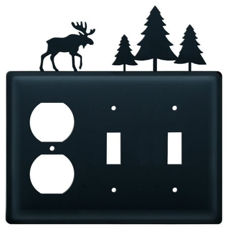 Arbres d'Orignal et de Pin - Couverture à Prise Unique et Double Interrupteur