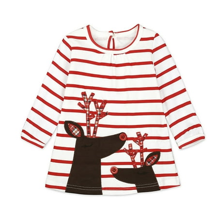 

DNDKILG Baby Toddler Girl Long Sleeve Dress Christmas Dresses Spring Sundress Pink 9M-5Y 120