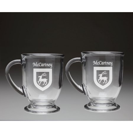 

McCartney Irish Coat of Arms Glass Coffee Mugs - Set of 2