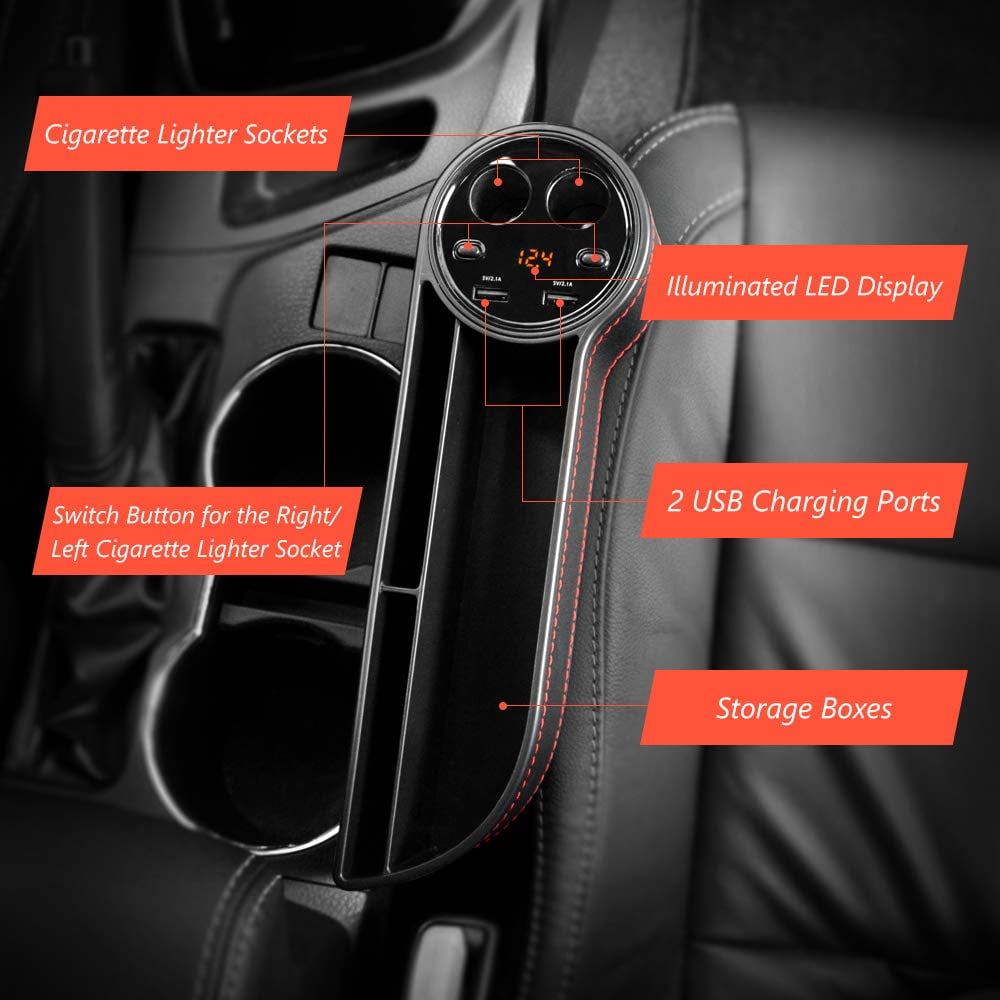 Car Seat Gap Filler, Premium PU Leather 