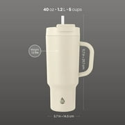 TAL 40oz Stainless Steel Hudson Tumbler with Straw, Cream
