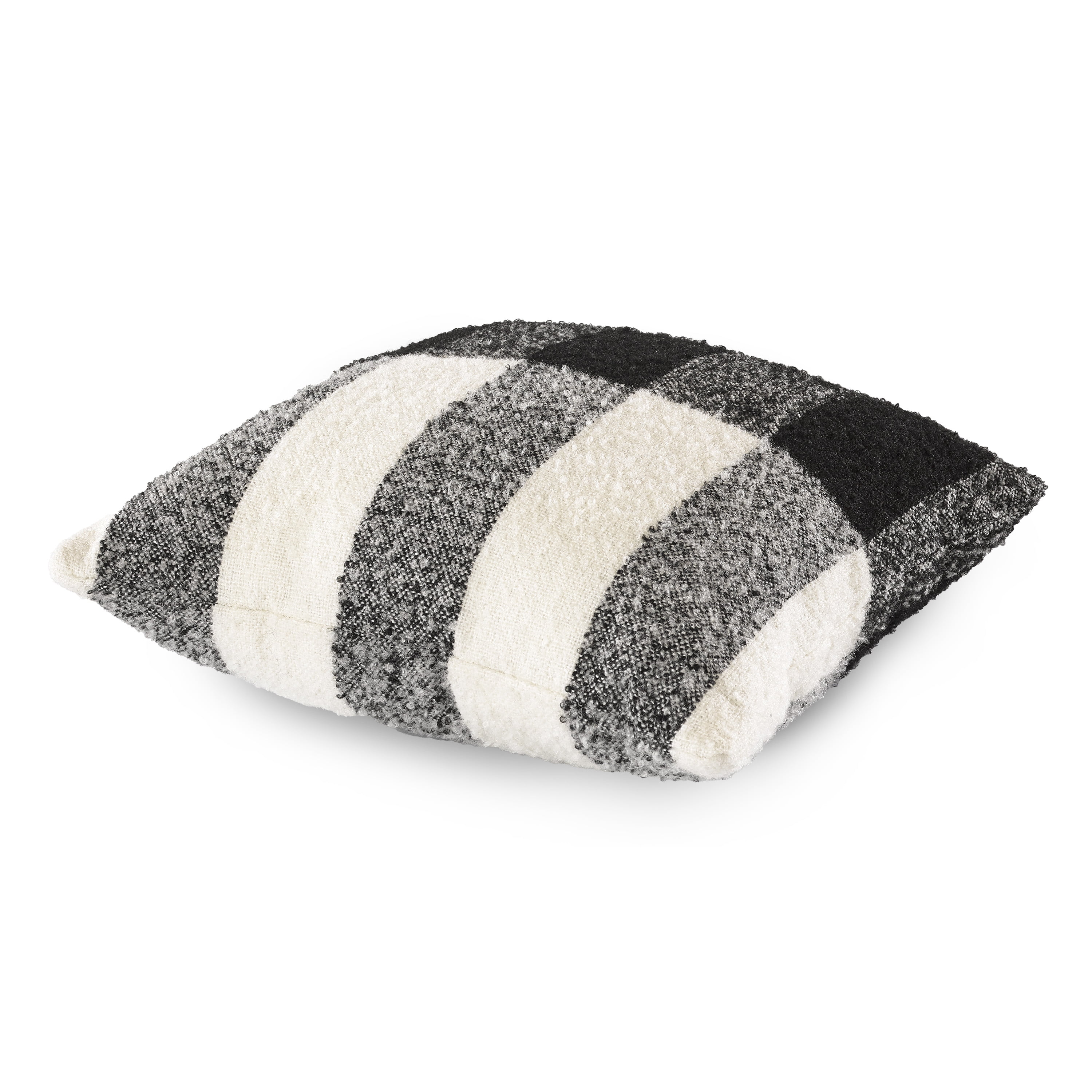 (2 pack) Mainstays 18"x18" Black and White Plaid Decorative Throw Pillow