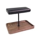 thumbnail image 2 of Soporte para reloj de cuero PU con Base de madera, accesorio de almacenamiento para brazalete con barra en T, soporte para pulsera en T, estante para varilla negra, 2 of 8