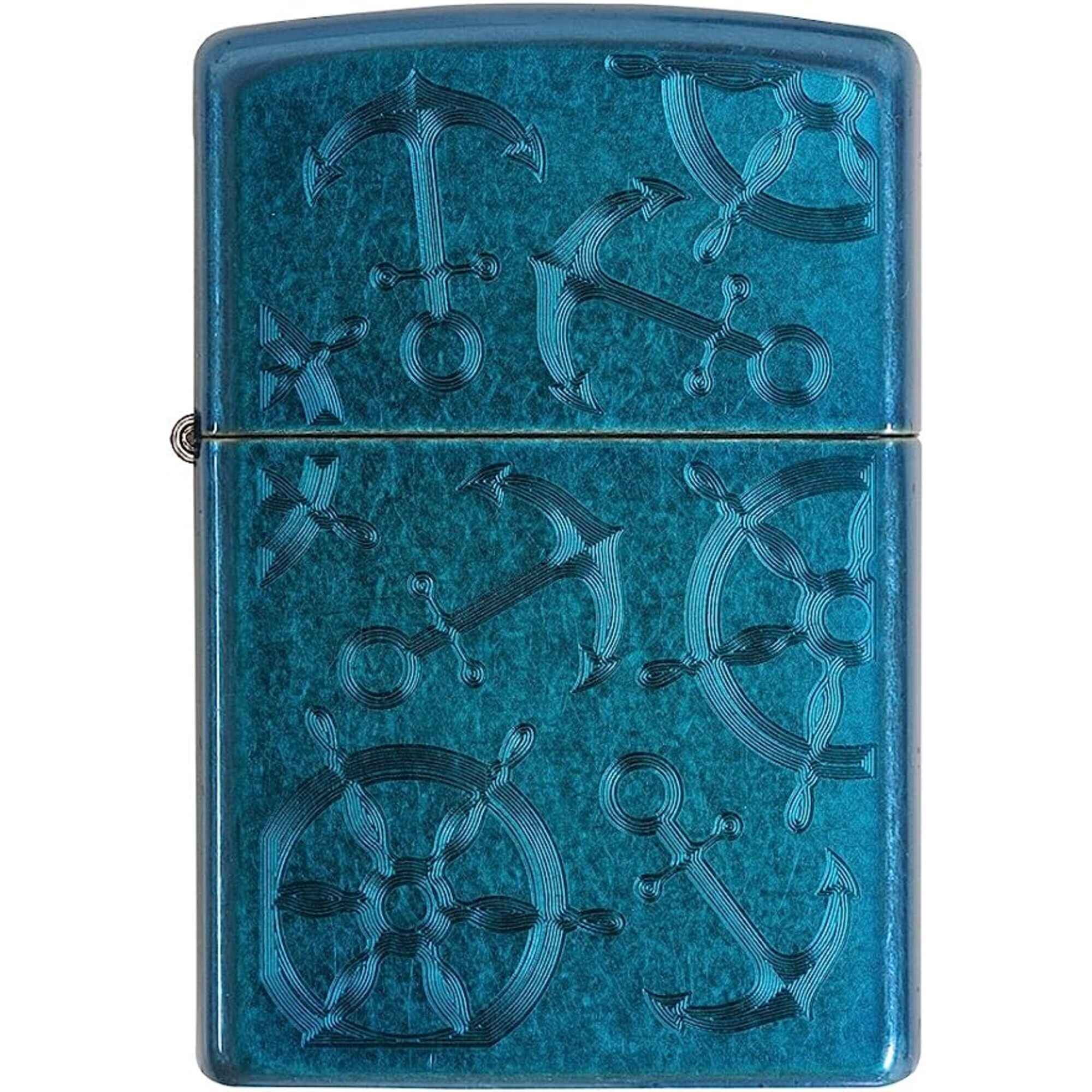 ZIPPO® LIGHTER ZIPPO Zippo 29251 Refillable Iced Nautical Cerulean Blue Windproof