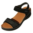 thumbnail image 2 of IEMIEMIEM Womens Orthopedic Walking Sandals Comfortable Arch Support Platform Wedge Thick Memory Foam Cushion Sport Plantar Fasciitis Shoes Ankle Strap Casual Summer Beach Shoes Black 9 Wide, 2 of 4