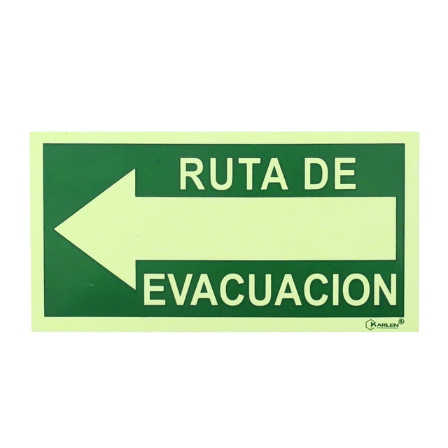 Señal Ruta Evacuación Izquierda 40x20cm KARLEN Ruta de evacuación 1