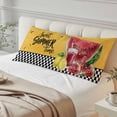 thumbnail image 2 of Sweet Summer Throw Pillow Covers Watermelon Juice Bee Lemon Black White Plaid Yellow Decorative Lumbar Pillow Cover Rectangle Cushion Case for Sofa Couch Bed Living Room Bedroom 20 X 54 Inches, 2 of 9