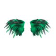 thumbnail image 1 of Chal de plumas artificiales, estilo gótico, con capas de plumas, para el hombro Verde, 1 of 9