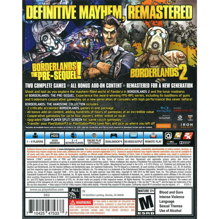 statsminister Den aktuelle væv 2K Borderlands: The Handsome Collection - PlayStation 4 - Walmart.com