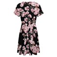 thumbnail image 5 of Cherry Blossom Print Sundress Short Sleeve Dress Summer Women Clothes Dress for Women Dresses, 5 of 7