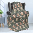 thumbnail image 3 of Ambesonne Christmas Fleece Throw Blanket Teddy Bear Xmas Print 70"x90" Green Dimgray Vermilion, 3 of 6