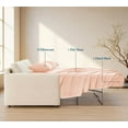 thumbnail image 3 of 4-Piece Queen Sleeper Sofa Sheet Set, 100% Egyptian Cotton, 800 Thread Count, Fits 5" Deep Pull-Out Couch Mattress (60" x 74") - Peach Solid, 3 of 5