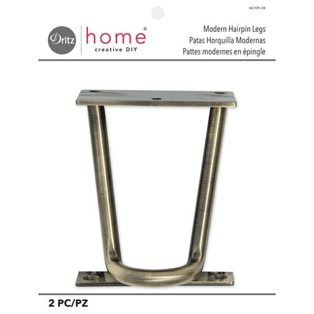 UPC: 0072879300062 | Dritz Modern Hairpin Legs Antique Brass 2 Pc