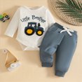 thumbnail image 2 of CAUYDY Preemie Boy Photoshoot Outfits Baby Boys Long Sleeve Romper Set Toddler Fall Winter Clothing Newborn Bodysuit 0 3 6 9 Months 1T 2T Sizes 3-6 Months,Blue, 2 of 5