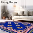 thumbnail image 2 of ODIKA 6'x9' Machine Washable Non-Slip Area Rug, Fairytale Petals and Cupid with Festive Ornament Details High Traffic Rug, Blue, 631804, 2 of 7