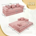 thumbnail image 6 of MOONMISS Chenille Upholstered Convertible Foldable Memory Foam Sleeper Sofa with Pillows for Living Room-Pink, 6 of 6