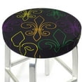 thumbnail image 3 of Balery Mardi Gras Carnival Velvet Round Bar Chair Cushion Cover Adjustable, Protects From Scratches And Stains, Soft & Washable Ideal For Wooden And Metal Stools - 12 Inch, 3 of 7