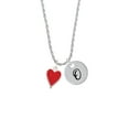 thumbnail image 2 of Delight Jewelry Silvertone Card Suit - Red Heart Silvertone Script Initial Disc - O - Charm Necklace, 20"+3", 2 of 4