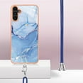 thumbnail image 3 of Mantto for Samsung Galaxy A35 Case, with Lanyard Adjustable Strap, Marble Pattern Soft TPU Bumper Hard PC Back Shockproof Protective Glossy Stylish Durable Phone Case for Women Girls,Blue, 3 of 7